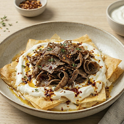 Krokante Filodeeg met Romige Yaprak Kebab