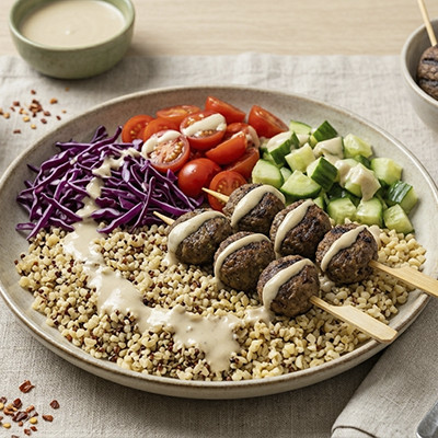 Mediterraanse Köfte Bowl