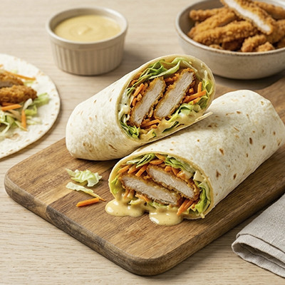Honey Mustard Kipschnitzel Wrap