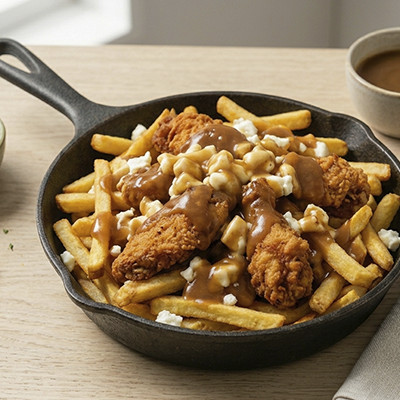 Hot Wings & Crispy Frieten "Poutine"